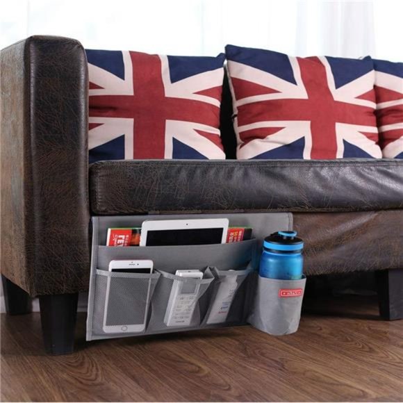 5 Pockets Bedside Caddy, Bedside Storage Organizer for Water Bottles, Magazines - Picture 7 of 7